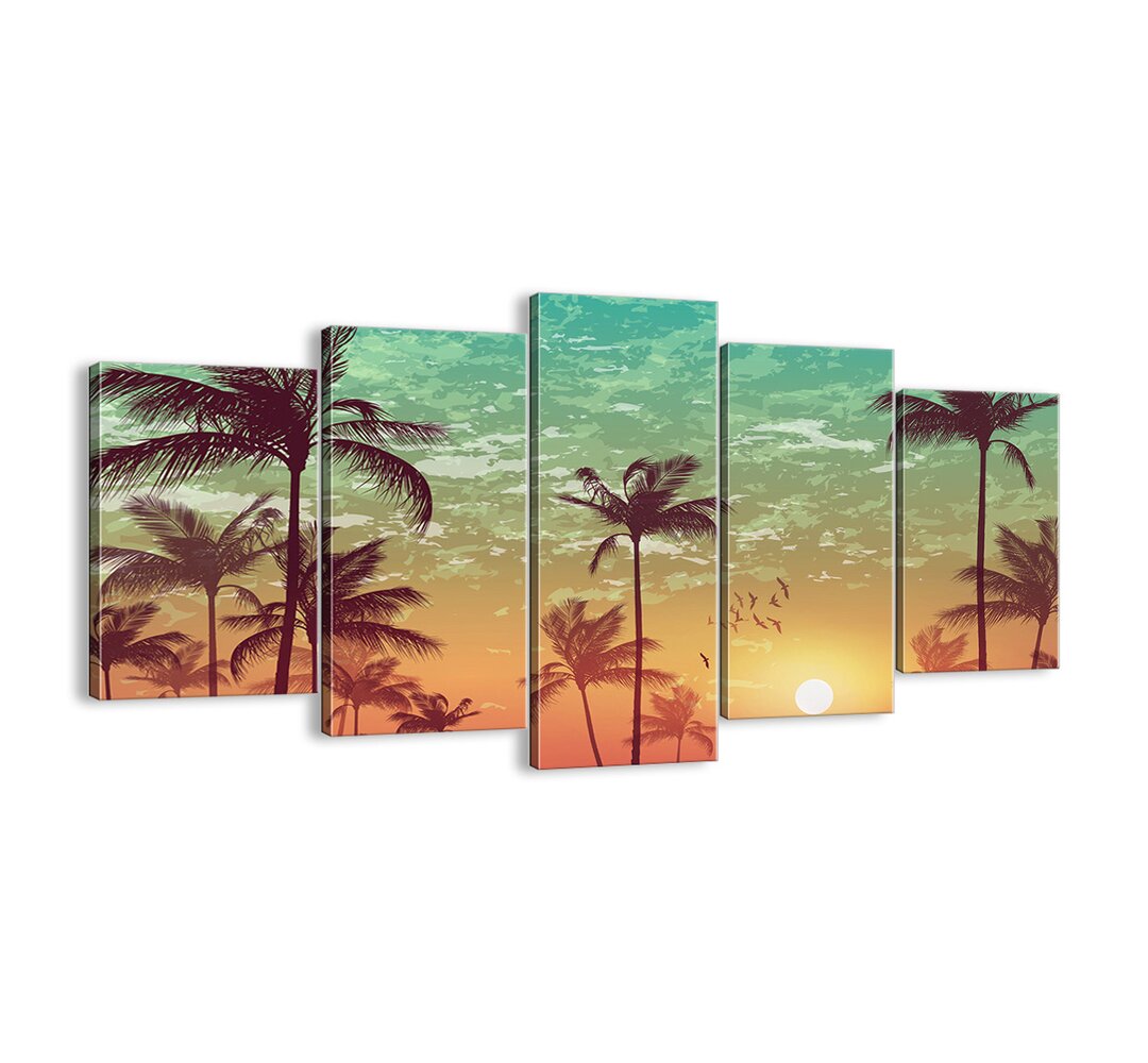 Tropical Vibes" - 5 Stück Fotodruck auf Leinwand