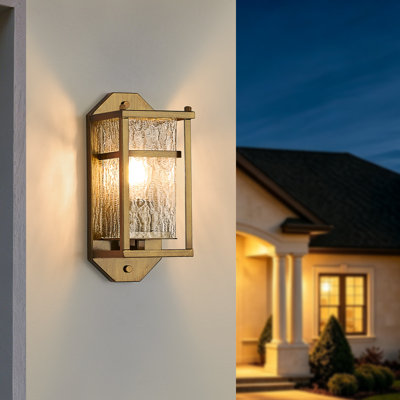 Vintage Gold Outdoor Wall Sconce,Waterproof Exterior Lighting Fixture for Porch,Front Door Garage Entryway