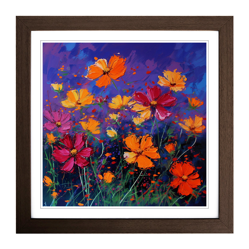 Cosmos Fauvism - Framed Print, Walnut