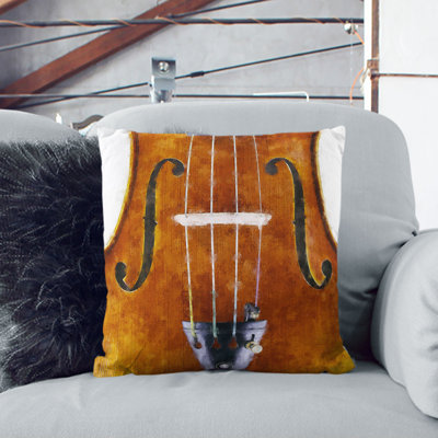 The Beauty of the Violin Painting Cushion with Filling