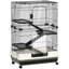 Cage à 4 niveaux avec roulettes pour petits animaux