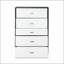 Commode blanche et espresso à 5 tiroirs avec rangement spacieux, fabrication durable et design élégant pour les chambres modernes.