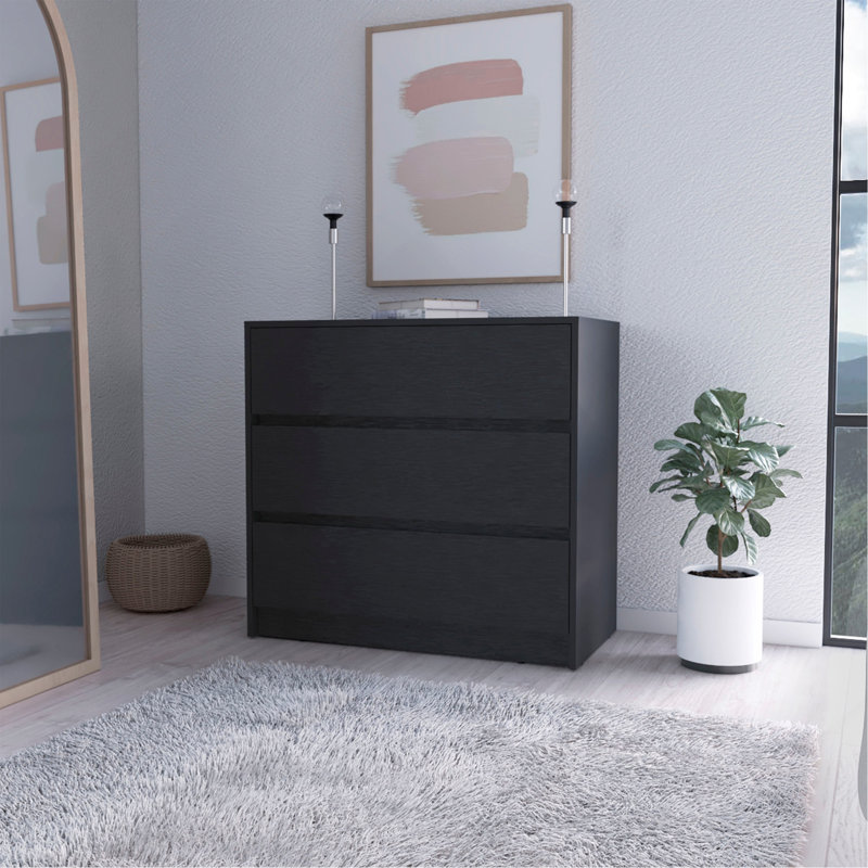 Commode 3 tiroirs noire