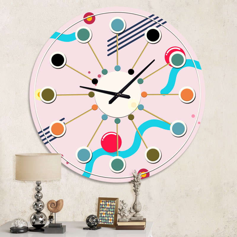 Horloge murale rétro Mid-Century, Moyenne