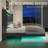 Floating Bed Frame with LED Lights, Upholstered Platform Bed-666648790-666648788