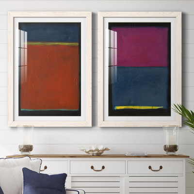Contemplation I - ensemble de 2 peintures encadrées