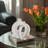 Set Of 2 White Vase Nordic Boho Unique Hollow Snuggle Vases Table Dried Flowers Donut Cut Out Vases