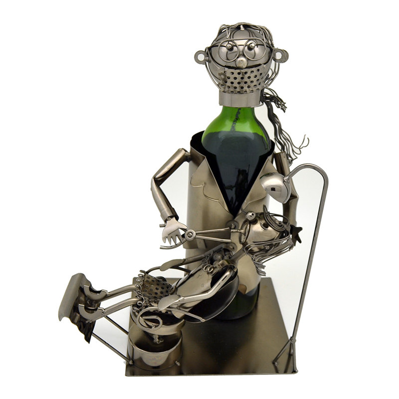 Dentist Tabletop Wine Bottle Rack in Silver