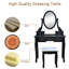 Ensemble coiffeuse et tabouret en bois massif Edie-418966061