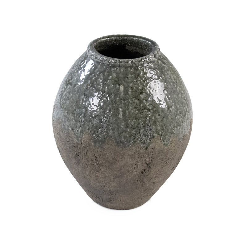 Earthernware Table Vase, 15.5" H x 12.8" W x 12.8" D