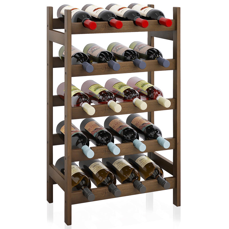 20 Bottle Wine Bottle Rack, Brown