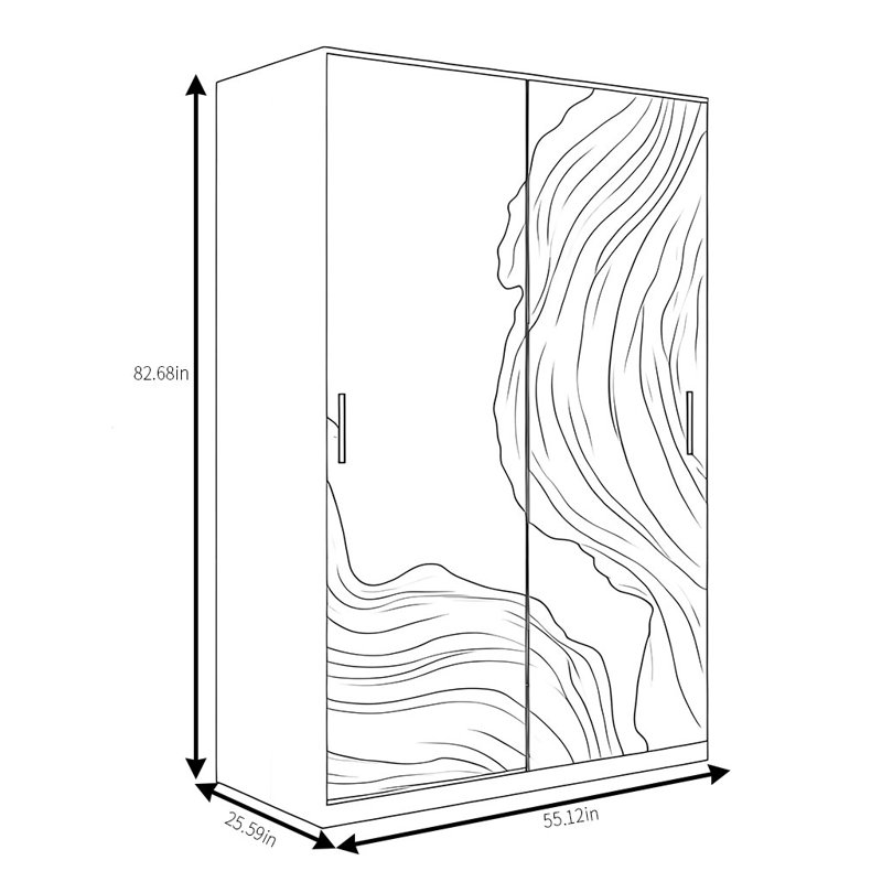 Armoire simple et élégante avec des vagues, Noir
