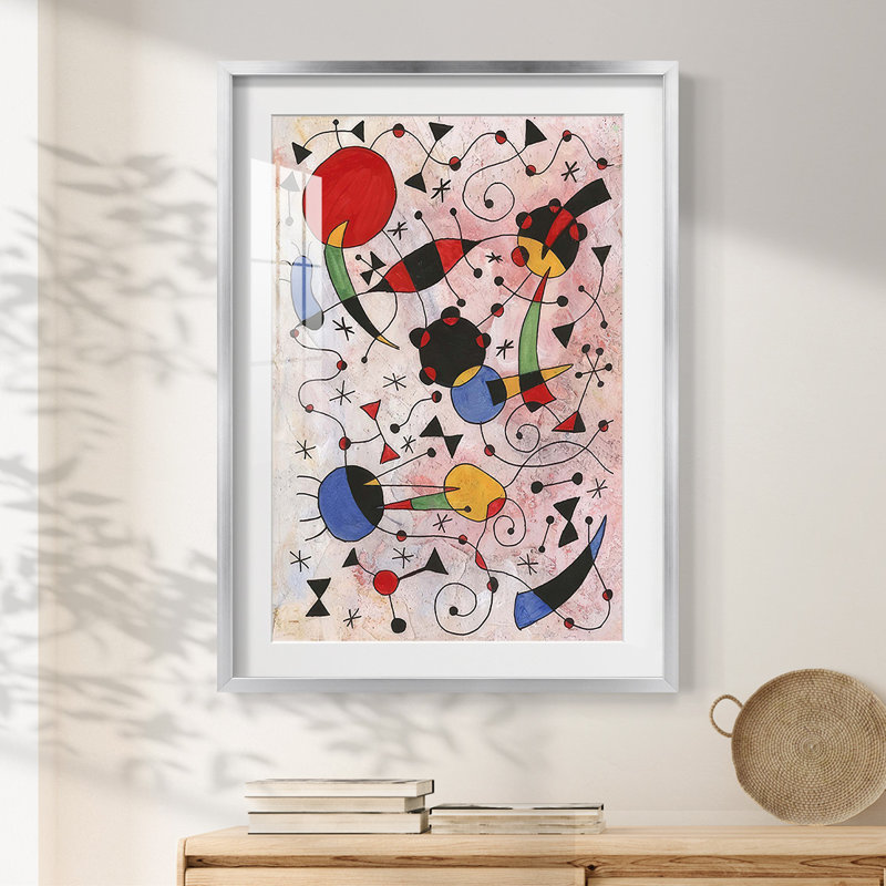 Miro Memoirs I - Impression encadrée, H 25,5 po x l 17,5 po, Argent argent