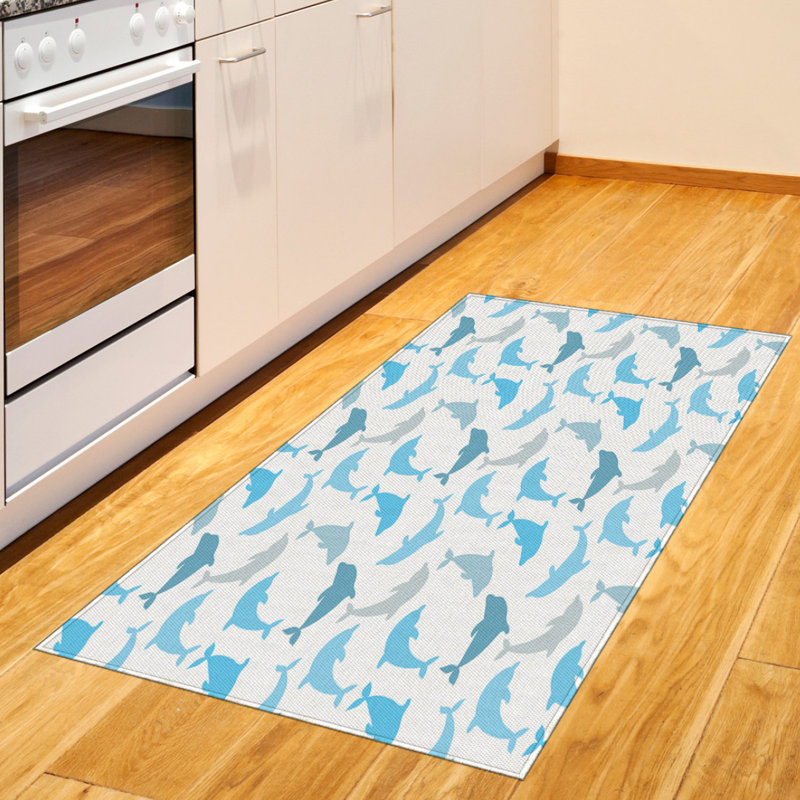 Tapis décoratif à longues fibres en polyester Ocean, null