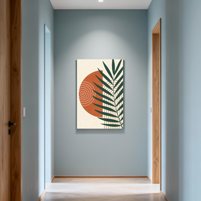 Abstract Abstract Leaf Pattern With Geometric Shapes