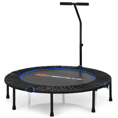 Costway 120cm Round Fitness Trampoline with Handlebar