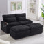 Canapé-lit modulaire à combinaison libre 70,9 "avec causeuse avec espace de rangement, deux repose-pieds mobiles, quatre ports USB et deux porte-gobelets pour le salon, noir-732407997