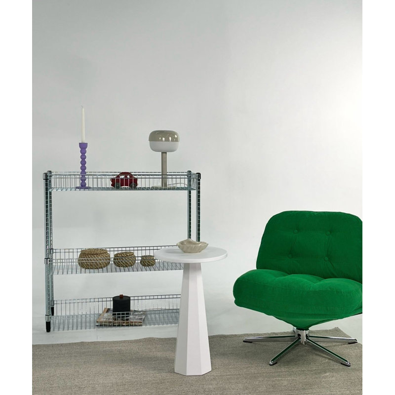Modern White Side Table, 100% MDF, 13.8 x 22.4 x 13.8 inches | Thickness: 0.7 inches | Sleek Design Perfect for Living Room or Bedroom | Stylish & Functional Furniture for Any Space