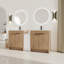 Meuble-lavabo autoportant avec lavabo en céramique et armoires de rangement, porte à fermeture douce