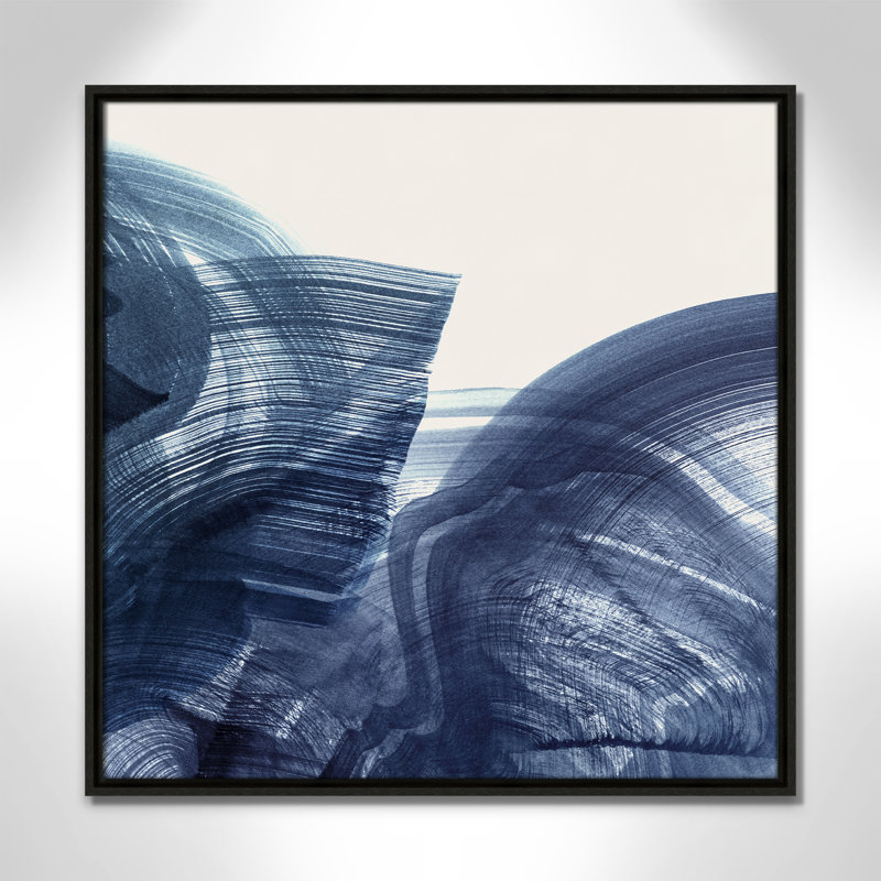 Indigo Crescendo II - version carrée imprimée par , 25.5' W x 25.5' H, Flottant espresso