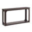 Console minimaliste de 55 po avec découpes à arche ouverte, coins arrondis, pieds en bois massif, placage de bois, tablette inférieure robuste, table d'entrée avec canapé pour le couloir du salon