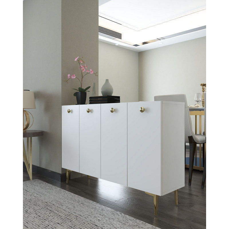 Console, Blanc / Doré