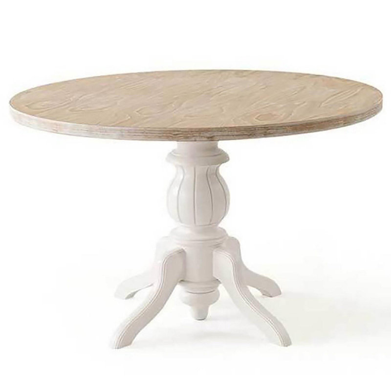 Ferro Beech Round Dining Table, 120cm H x 75cm L x 120cm W, Oak, White
