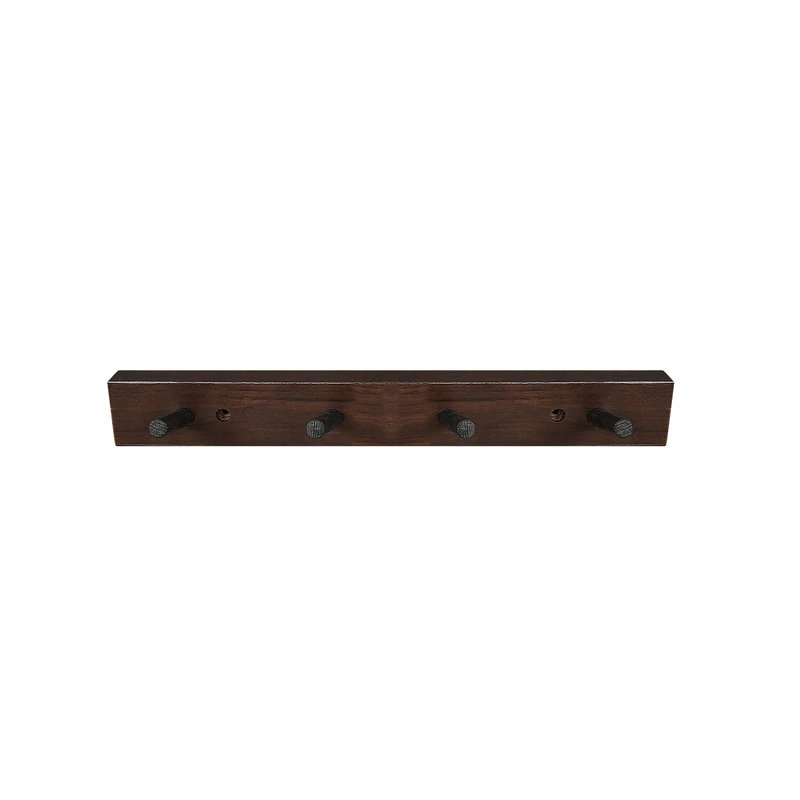 Wall Mounted Coat Rack, 2" H x 23.5" W x 0.75" D, Dark Walnut