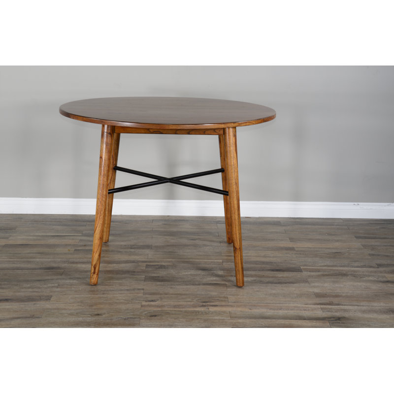 Round Solid Wood Top Dining Table
