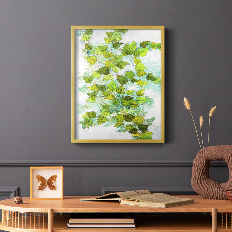 Ivy Framed Print - Solid Wood, Gold, 28" H x 22" W