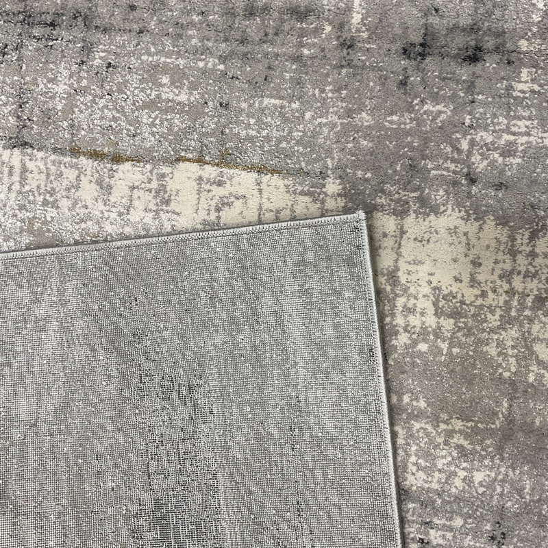 Tapis en laine et soie à motif abstrait 17 Stories