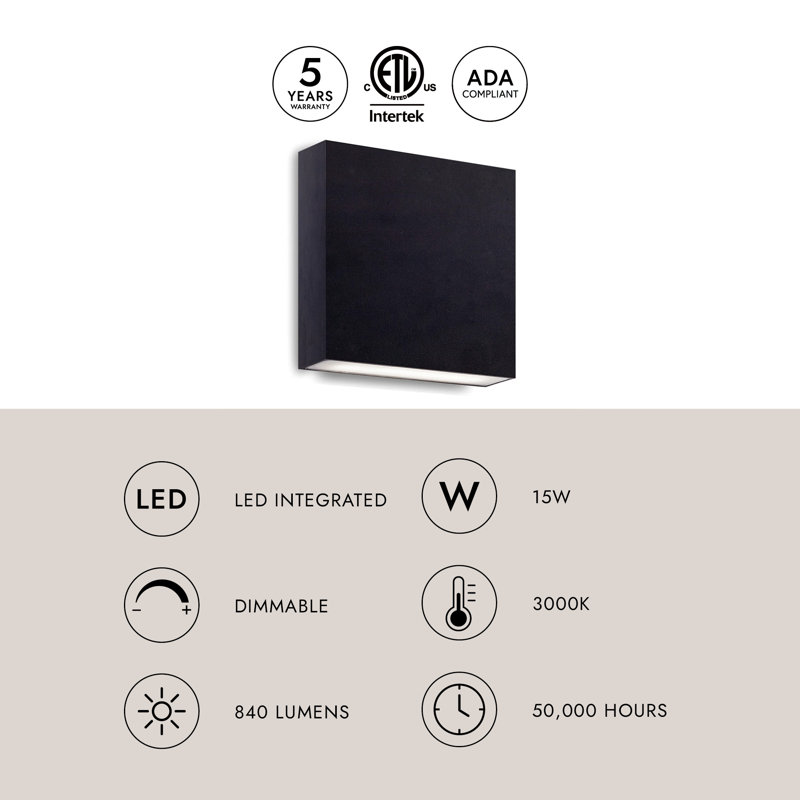LED Outdoor Flush Mount, Black
