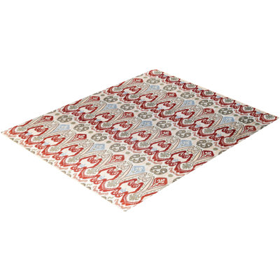 Tapis unique noué à la main Lynward - vert, 8 pi 2 po x 10 pi 1 po