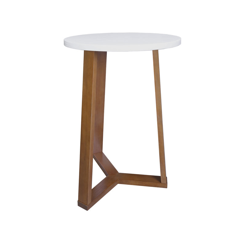 Aesthetic Tripod Round Side Table With Solid American Hardwood Legs, Walnut