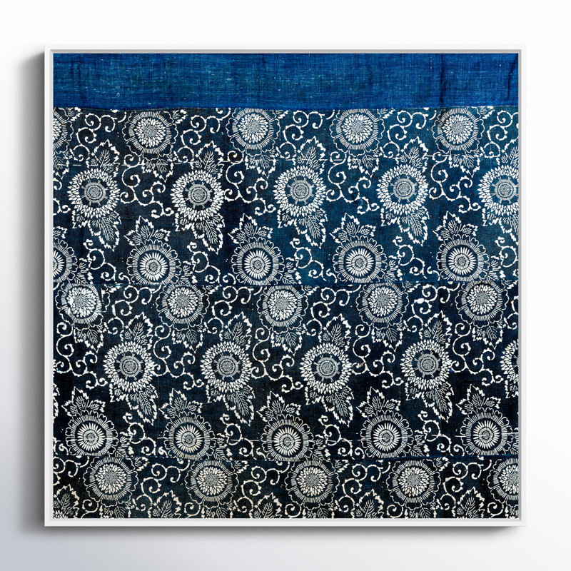 Royal Blue Textile Giclee On Canvas