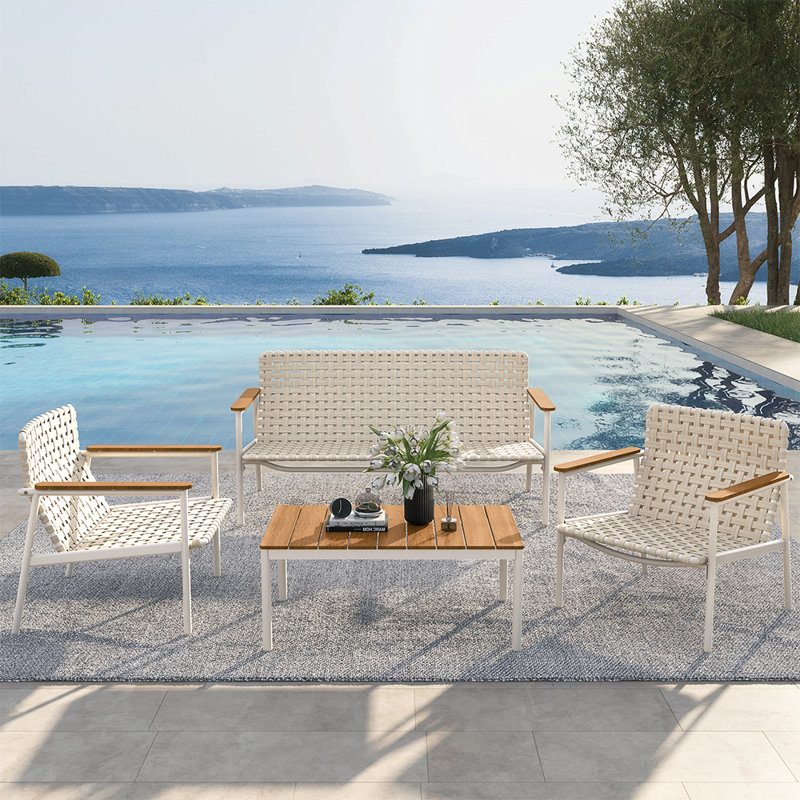 Kennae 4 - Person Outdoor Seating Group with Cushions