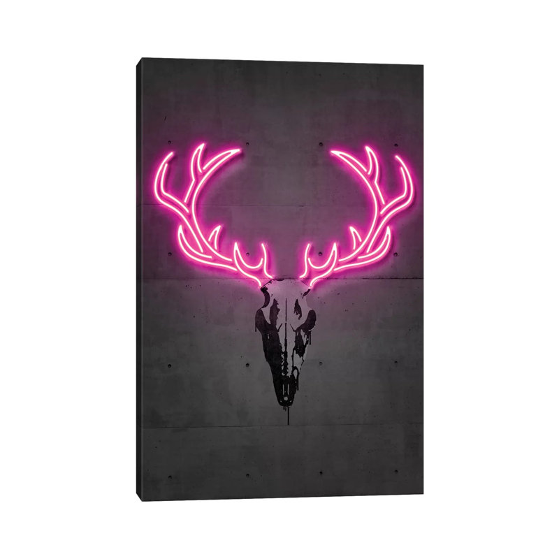 Deer Skull by Octavian Mielu - Wrapped Canvas Print, 152.5 cm H x 101.5 cm W