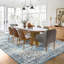 Tapis lavables pour le salon, tapis de chambre à coucher floraux bleus rétro-251838030
