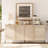 Union Rustic 63" Wooden 4 Doors Sideboard With Reeded Design, 2-In-1 Modern Credenza Storage Cabinet For Kitchen, Dining Room-426395228