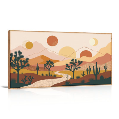 Paysage désertique, reproduction d'art sur toile encadrée, ensemble de 1 48 po x 24 po