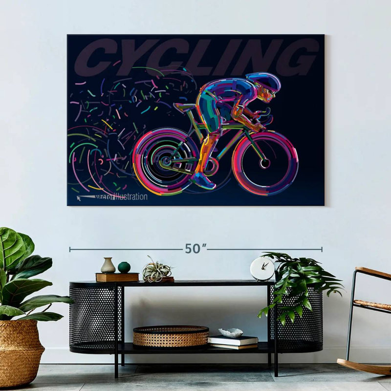 Sireci Abstract Cycling, 34" H x 51" W