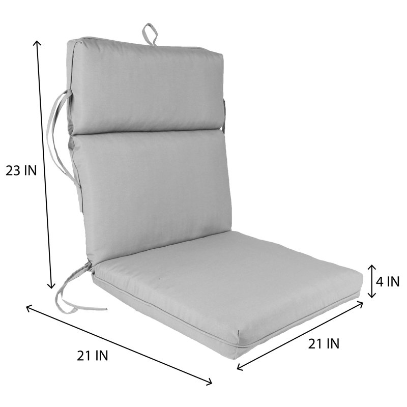 Outdoor 4'' Lounge Chair Seat / Back Cushion, Turquoise