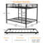 Lit superposé en fer carré durable avec rails de sécurité, look minimaliste moderne, assemblage facile et performance longue durée - Grand-1844300407