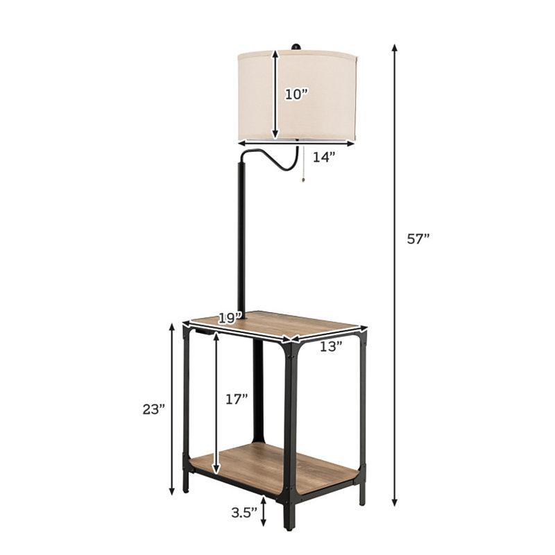Bencouse 57'' Brown Task Floor Lamp Set