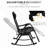 Foldable Rocking Chairs, Zero Gravity Reclining Lounge Rocker With Pillow, Cup & Phone Holder, Black, Steel Frame, Creates A Comfortable Outdoor Nook Versatile For Activities
