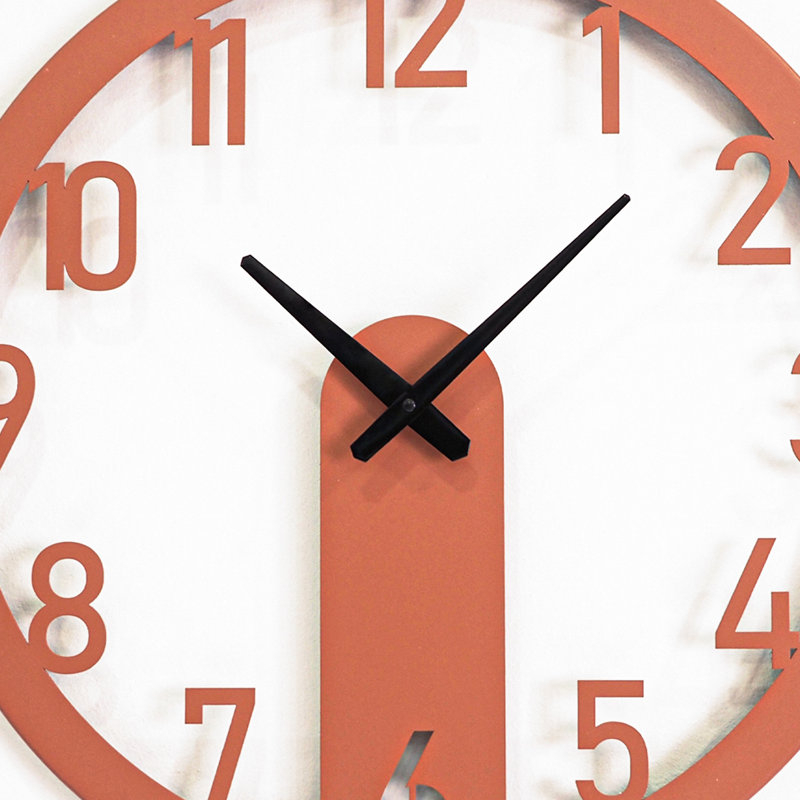 Horloge murale en métal Mood, Rouge, Moyen