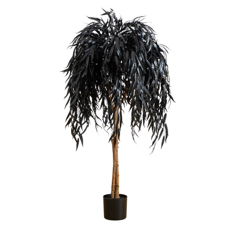 Saule noir artificiel d'Halloween, H 48 po x l 32 po x P 32 po