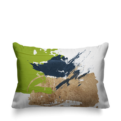Abstract Indoor/Outdoor Lumbar Throw Pillow