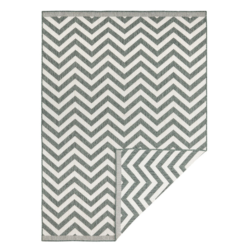 Palma flat-weave rug in green, Rectangle 80 x 150cm