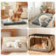 Lit pour animal de compagnie, lit pour chien et chat anti-angoisse, matelas moelleux avec fond antidérapant, tapis pour chien lavable et confortable pour plancher ou cage, brun beige-693811121-693810248